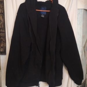 Men's solid black insulated warm hoodie by royal blue size 2XL